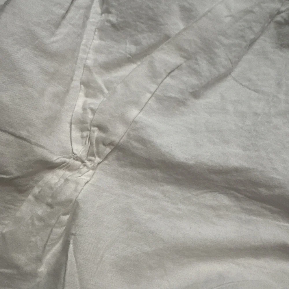 West Elm Pillow Sham EURO Size Pintuck Off White Ivory Organic Cotton Pleated